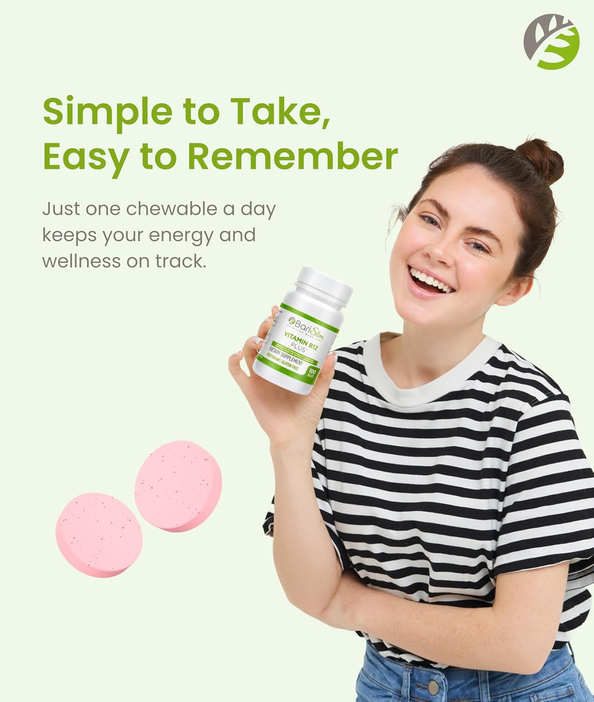 BariSlim Vitamin B12 Plus Chewable Tablets - Bariatric Formulated, Cherry Flavour - görsel 7