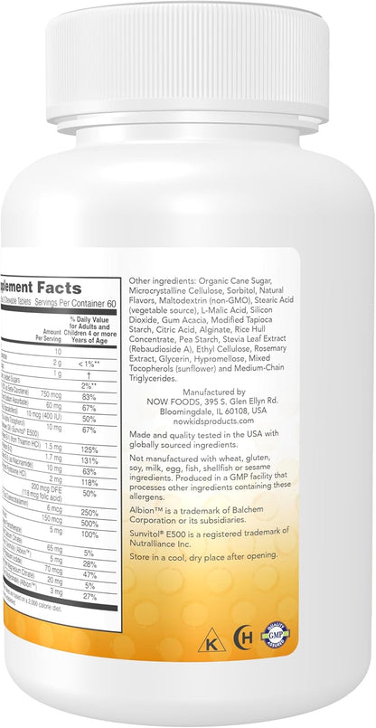NOW Foods Kid Vits Multivitamin - Berry Lemonade, 120 Chewable Tablets