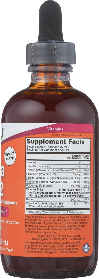 NOW Supplements, Ultra B-12 Liquid with Folic Acid, 118 ml
