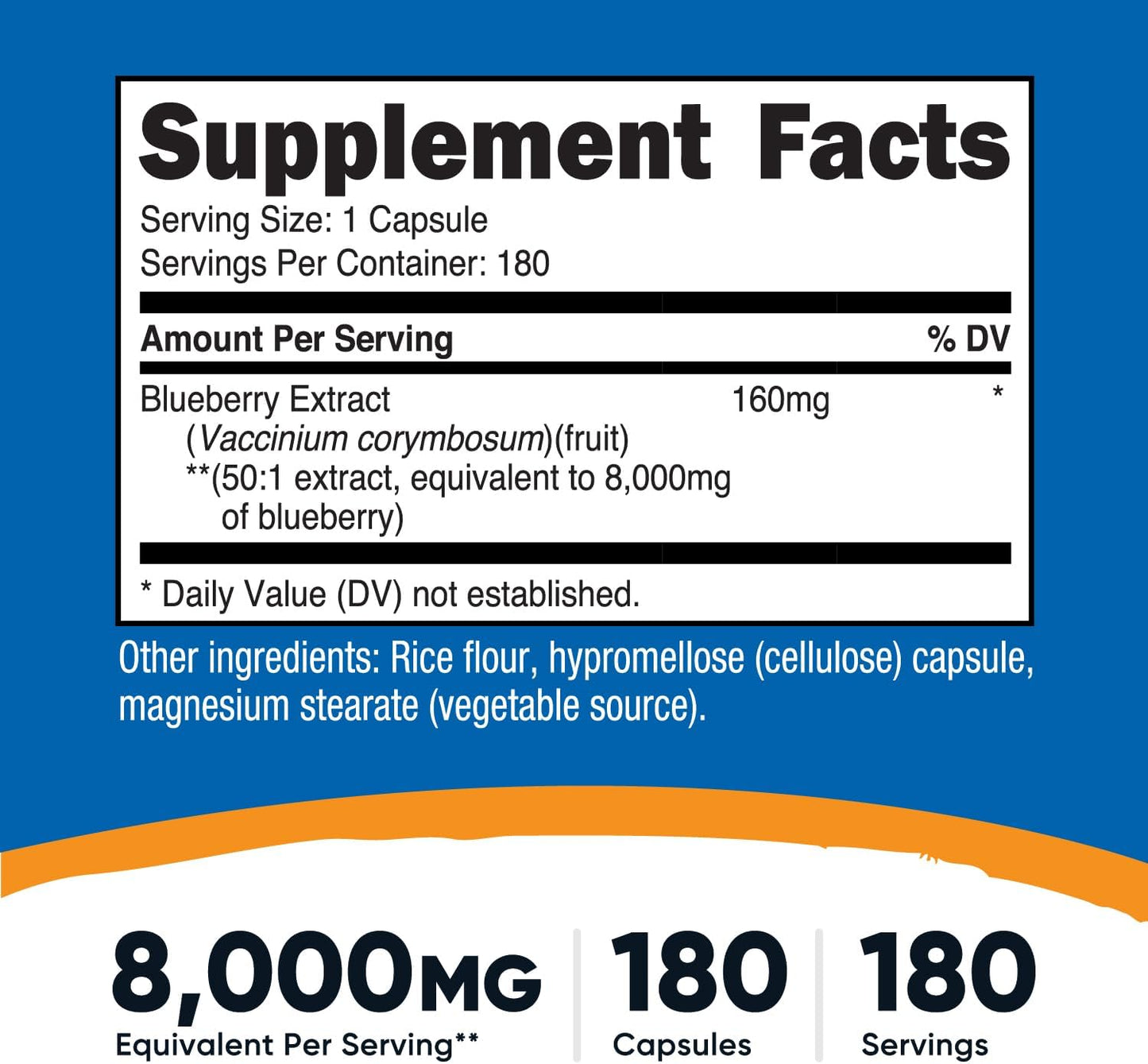Nutricost Blueberry Extract - 160mg 50:1 Concentrate, 180 Capsules - görsel 2