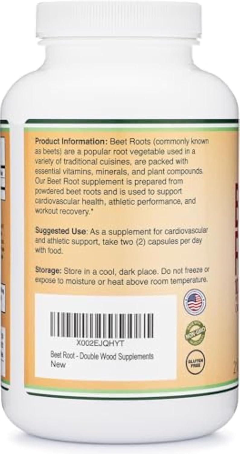 Beet Root Powder Capsules (Organic and Vegan) – 210 Count, 1,000mg Per Serving by Double Wood Supplements - görsel 6