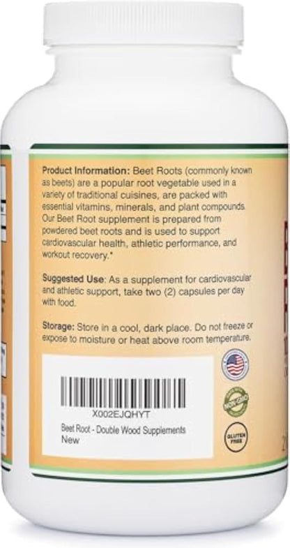 Beet Root Powder Capsules (Organic and Vegan) – 210 Count, 1,000mg Per Serving by Double Wood Supplements
