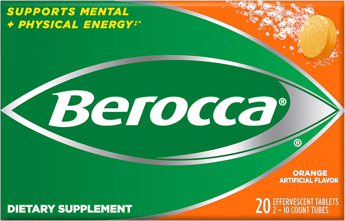 Berocca Orange Effervescent Tablets, Caffeine Free, 20 Tablets - görsel 1