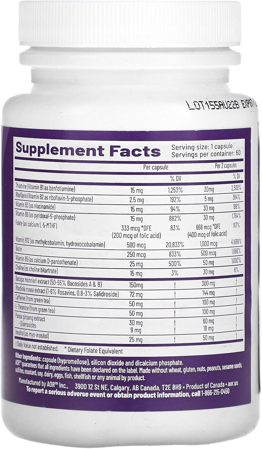 AOR SuperFocus – Supports Concentration, Energy, Mental Alertness, Calm and Relax – 60 Capsules - görsel 2