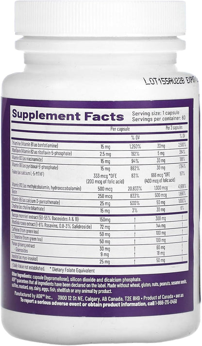 AOR SuperFocus – Supports Concentration, Energy, Mental Alertness, Calm and Relax – 60 Capsules