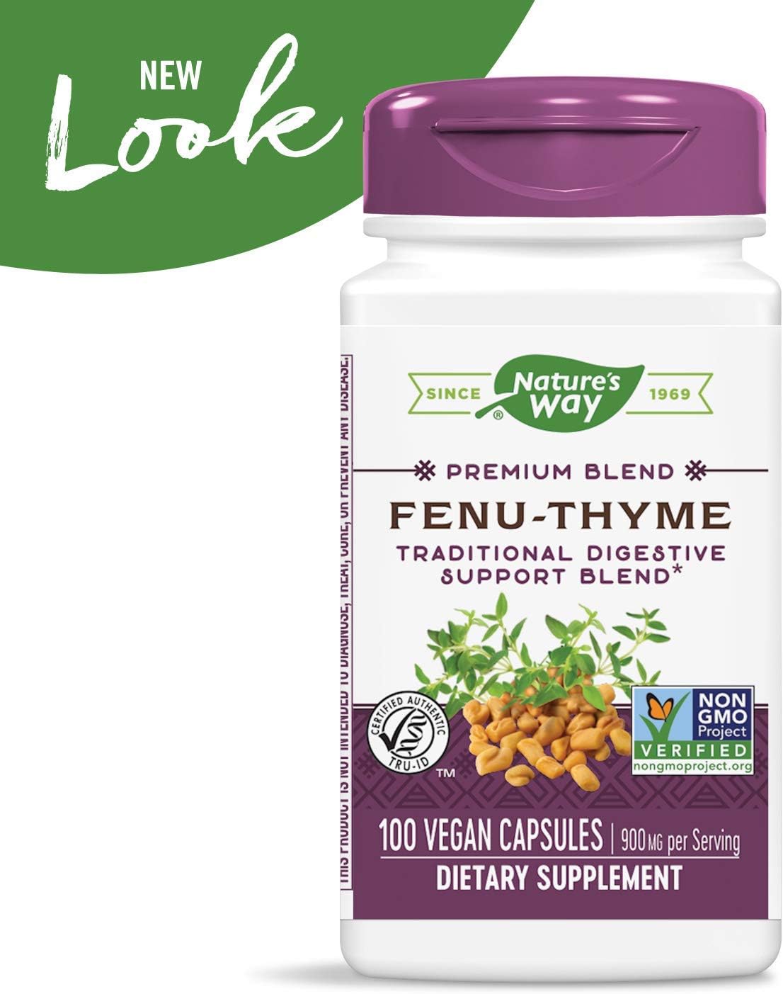 Nature's Way Fenu-Thyme, 900 mg, 100 Vegan Capsules - görsel 3