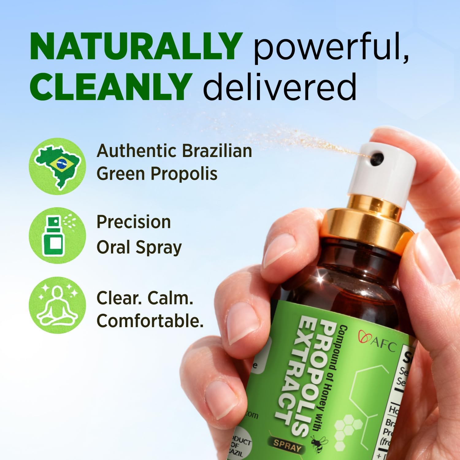 Brazilian Green Propolis Extract Throat Spray with Honey – 30 ml Oral Wellness Mist - görsel 4