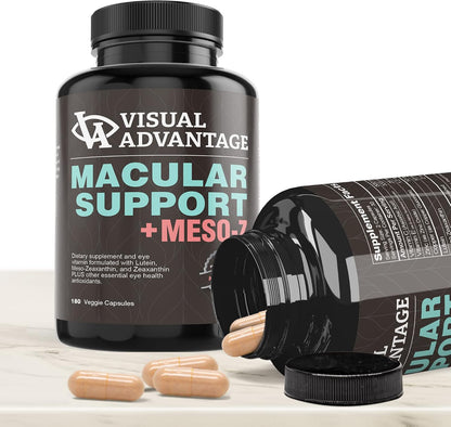 Visual Advantage® Macular Support + Meso-Z – Eye Supplement with Triple Carotenoids for Blue Light Defence (180 Soft Gel Capsules)