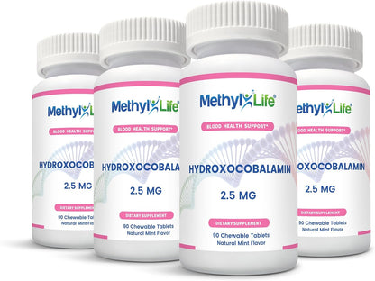 Methyl-Life Hydroxy B12 Sublingual Tablets – Gentle Vitamin B12 Supplement for Energy & Cellular Support – 90 Tablets