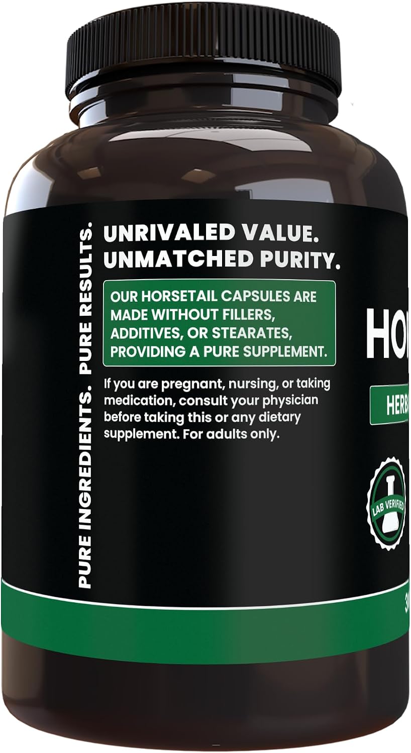 PURE ORIGINAL INGREDIENTS Horsetail (365 Capsules) No Magnesium or Rice Fillers, Always Pure, Lab Verified - görsel 3