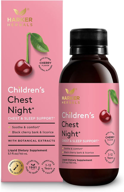 Harker Herbals Children's Deep Lung Support Syrup – Herbal Formula for Respiratory Health, Natural Mint Flavour, 150ml