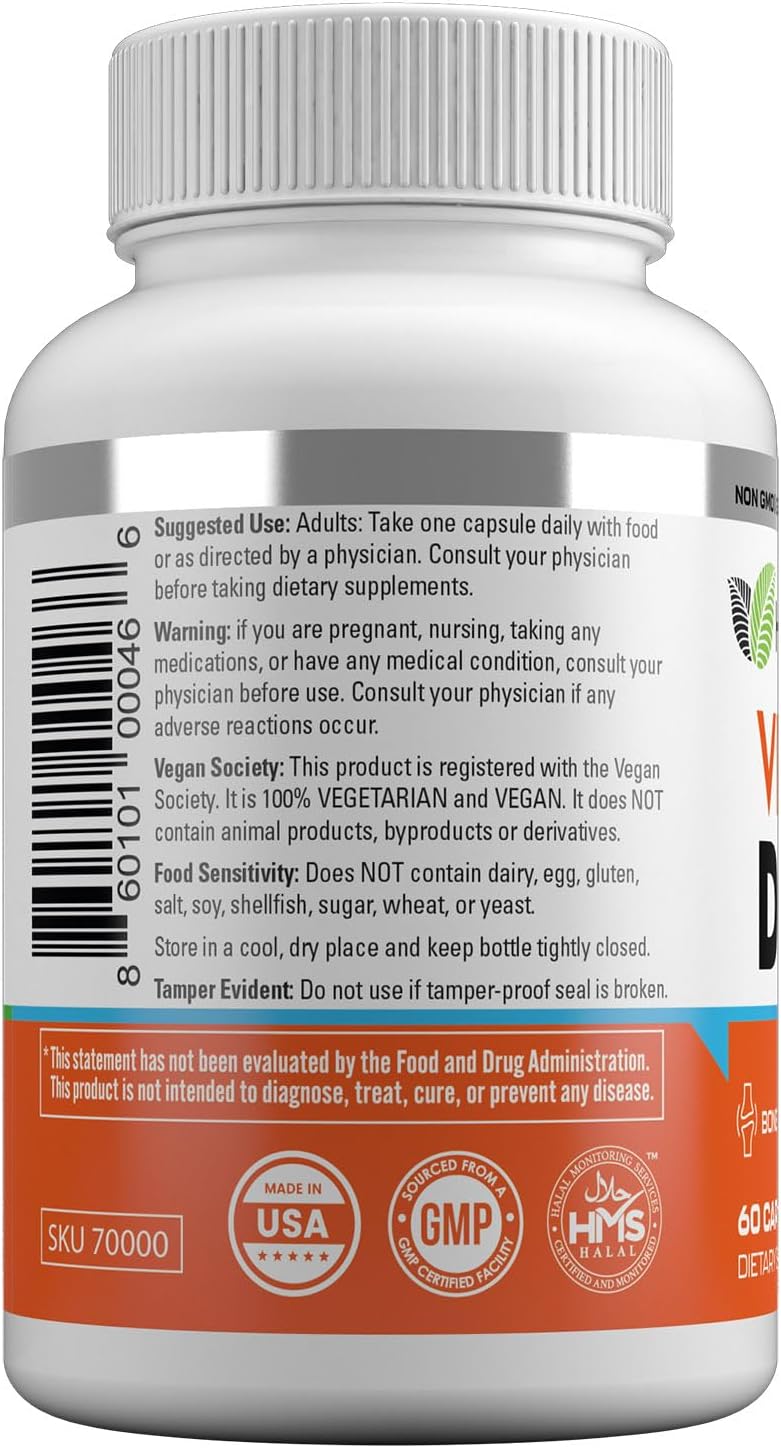 HAYAT Vitamins Vegan Vitamin D3+K2 (5000 IU + 100 mcg) – 60 Capsules - görsel 2