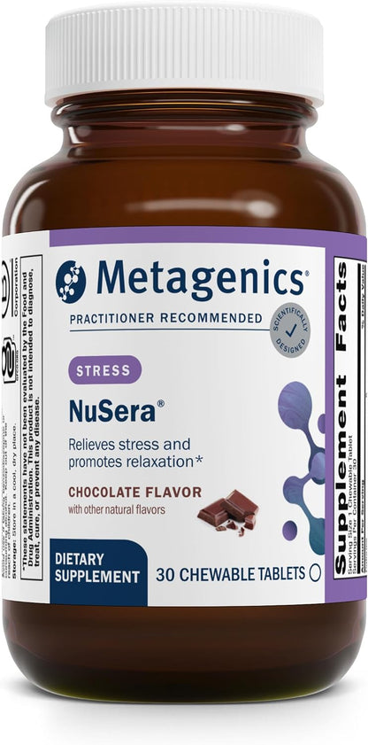 Metagenics NuSera - Chocolate-Flavoured Chewable Stress & Calm Support with Lactium - 30 Tablets