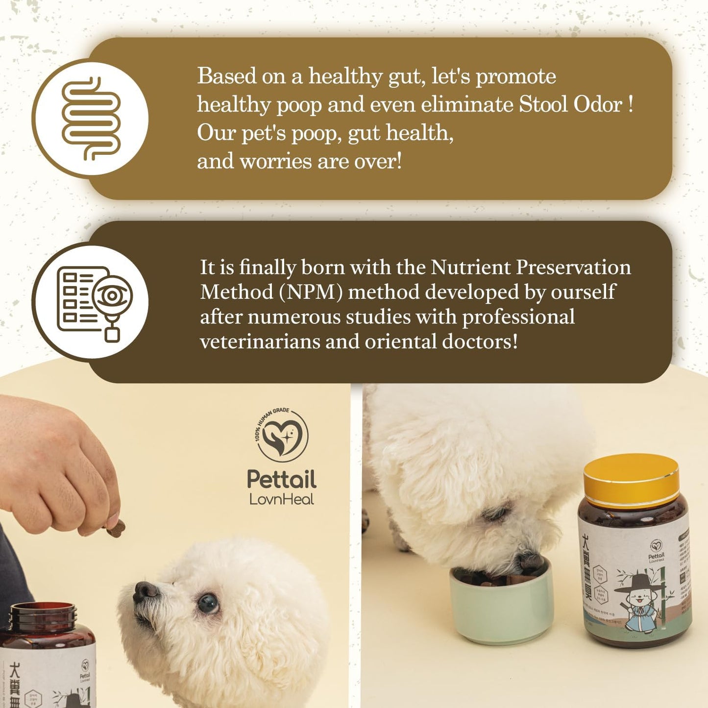 Lovnheal Pet Stool & General Gut Health Supplement - Korean Natural Herb Chew for Dogs and Cats - 198 g - görsel 5