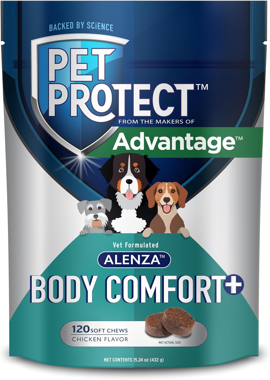 Pet Protect Whole Body Comfort+ Supplement for Dogs – Vet-Formulated Alenza, Supports Normal Inflammatory Response, Chicken-Flavoured Soft Chews (120 Count) - görsel 1