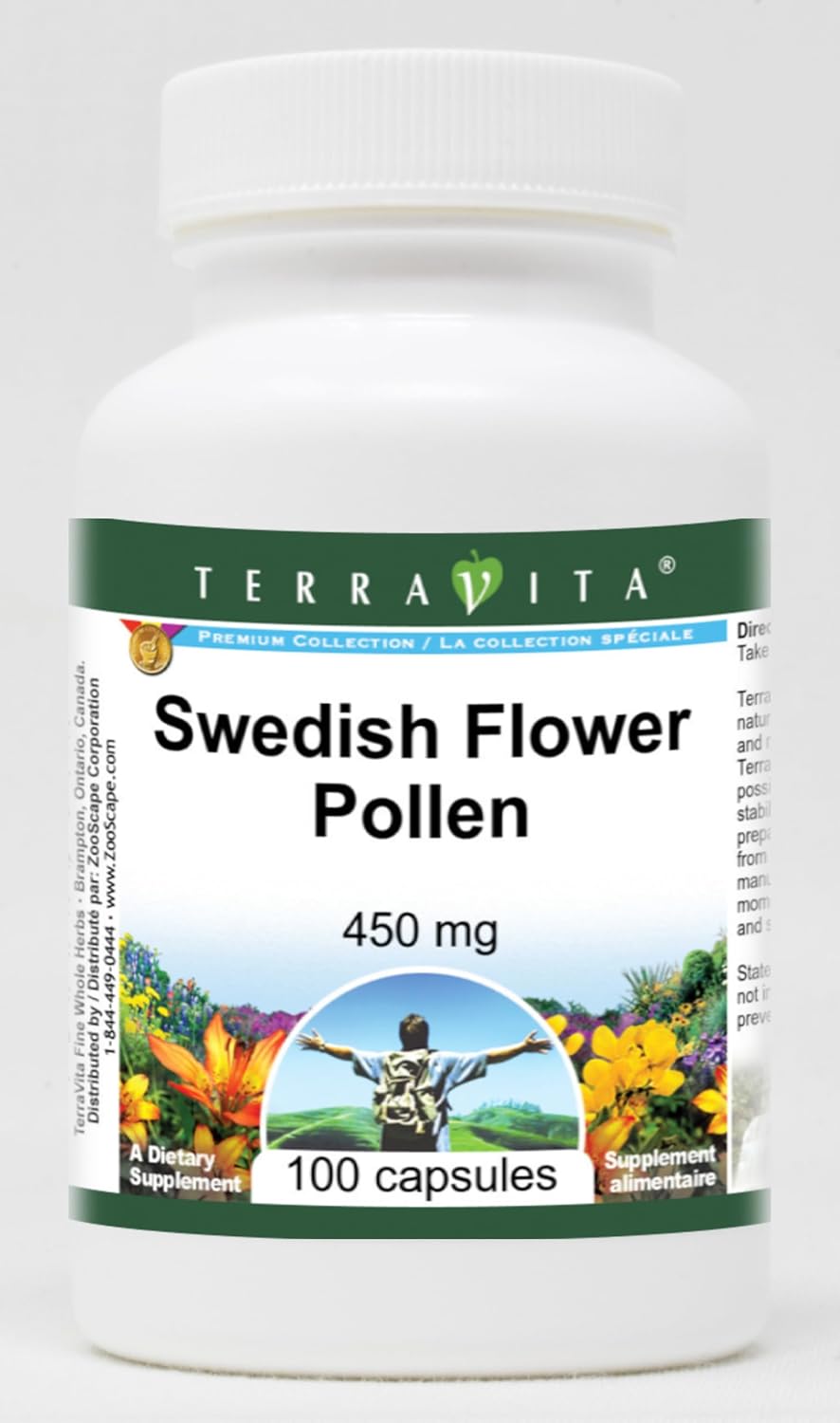 Swedish Flower Pollen - 450 mg, 100 Capsules (3-Pack) by Terravita - görsel 1