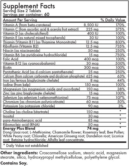 Futurebiotics Energy Plus Multi Vitamin for Women, 120 Tablets