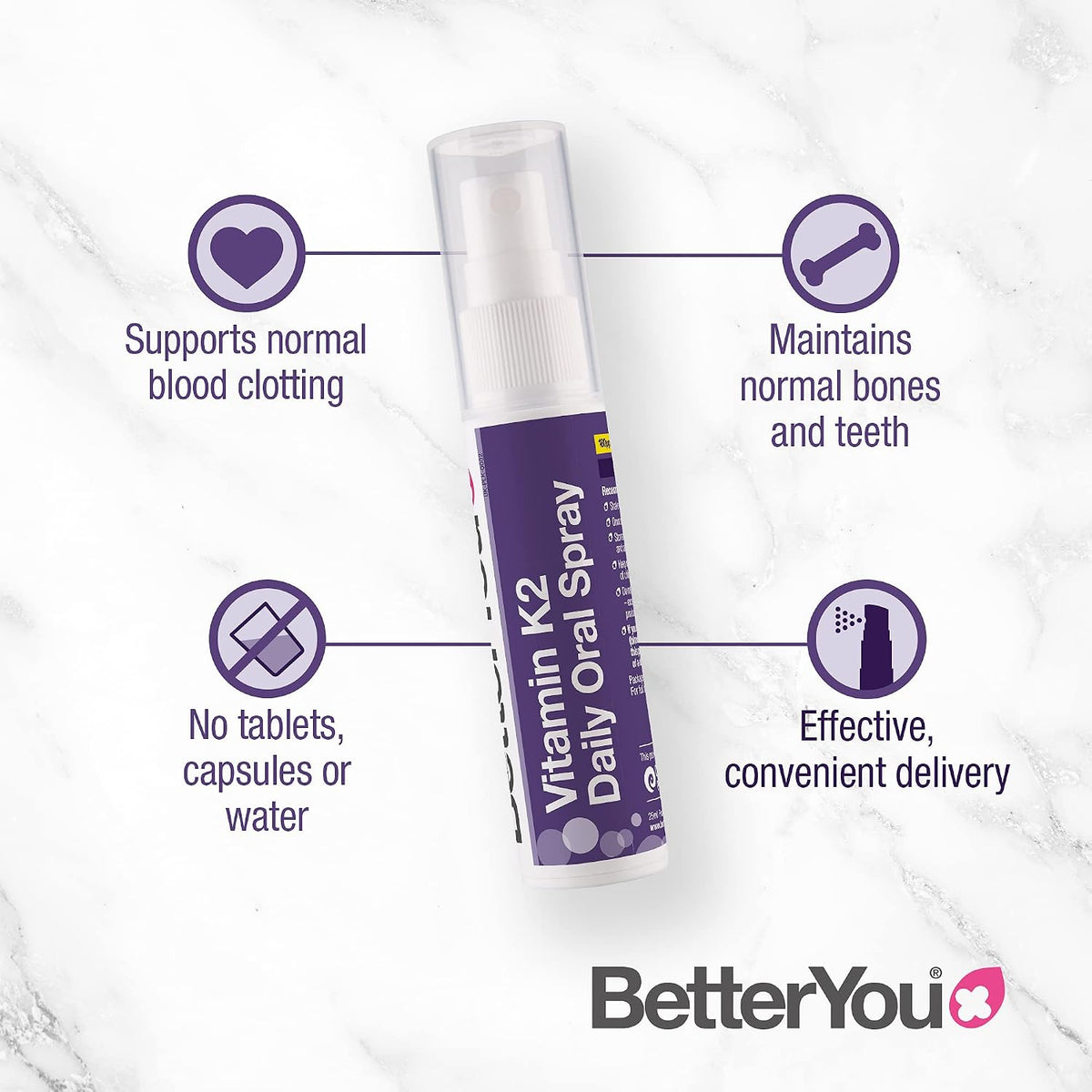 BetterYou Vitamin K2 Daily Oral Spray, 25ml - görsel 3