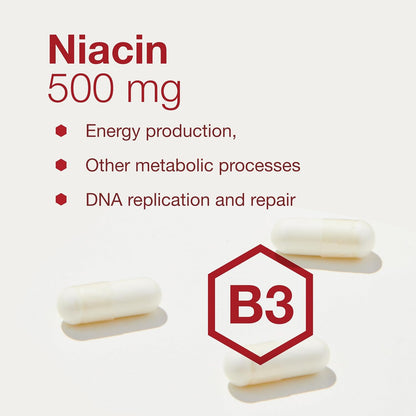 PROTOCOL FOR LIFE BALANCE Niacin 500mg – No Flush (Inositol Hexanicotinate) – 90 Veg Capsules