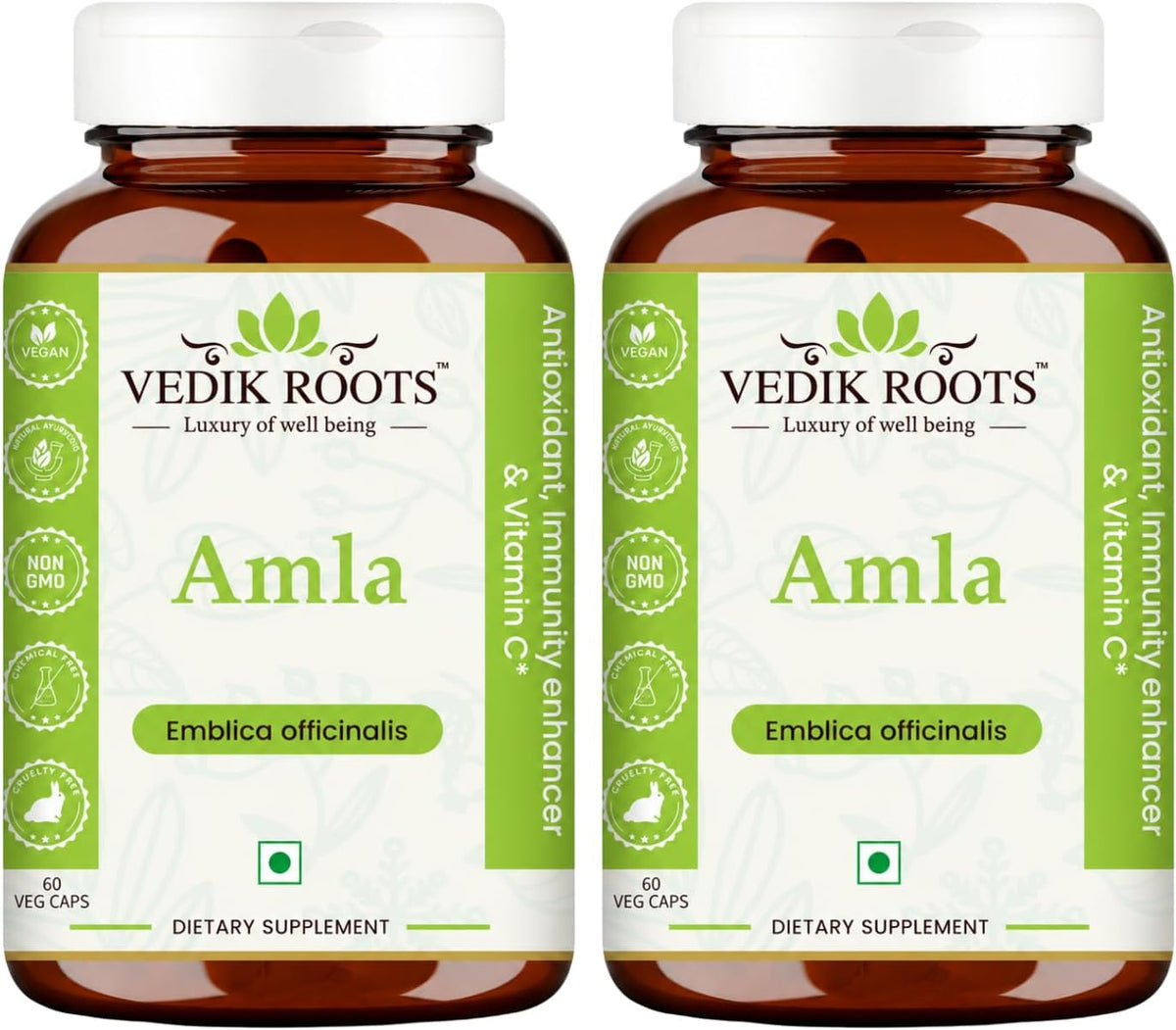VEDIKROOTS Amla Capsules - 100% Organic Immunity Enhancer, Natural Vitamin C Supplement (60 Capsules) - görsel 10