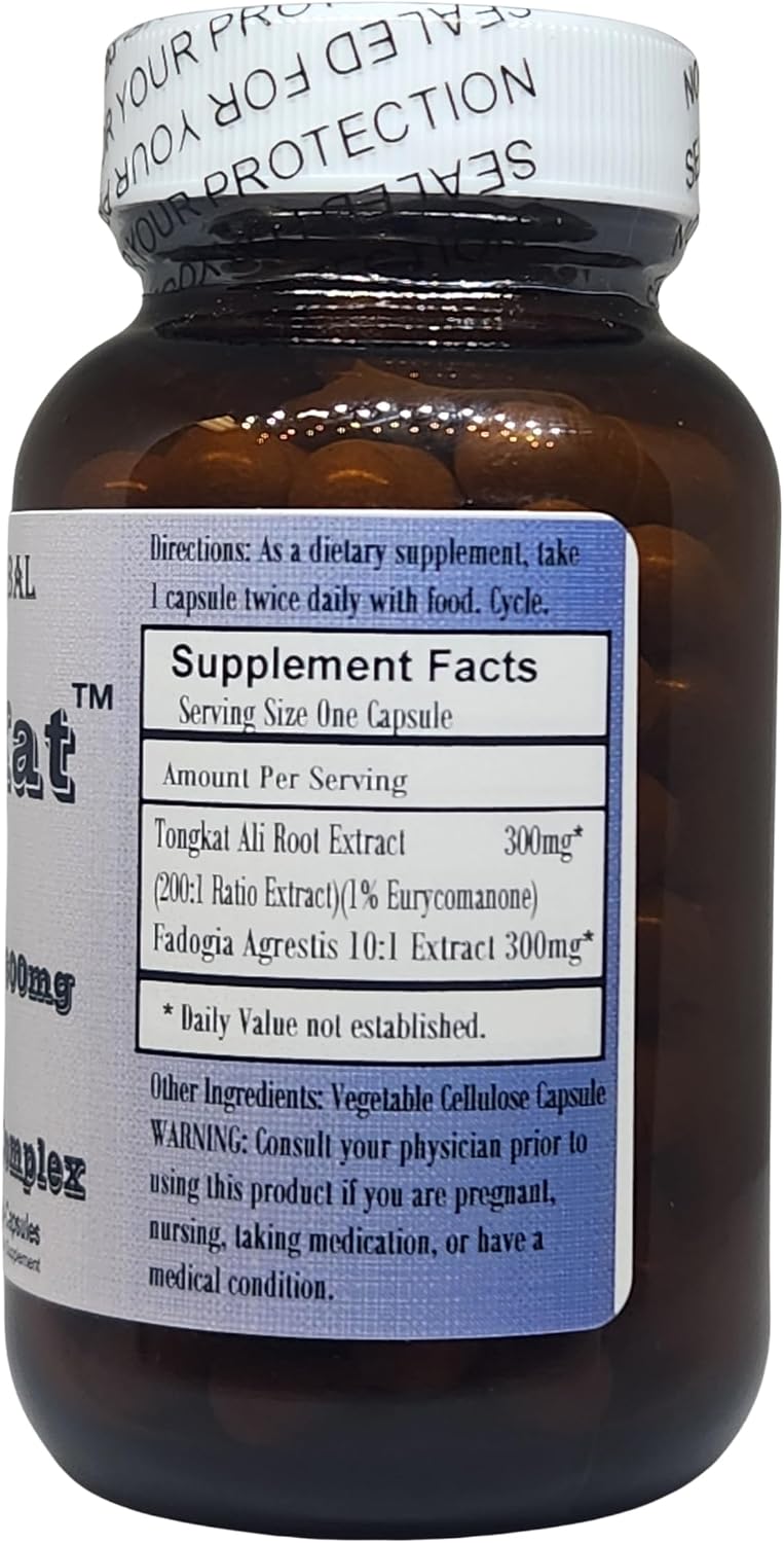 Fad-Kat: Fadogia Agrestis and Tongkat Ali - 600 mg per Capsule - Sports Performance Support - 60 Veggie Capsules - görsel 3