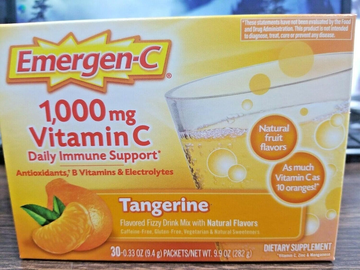 Emergen-C Vitamin C Tangerine Flavour Drink Mix – 30 Sachets (Pack of 12) - görsel 3