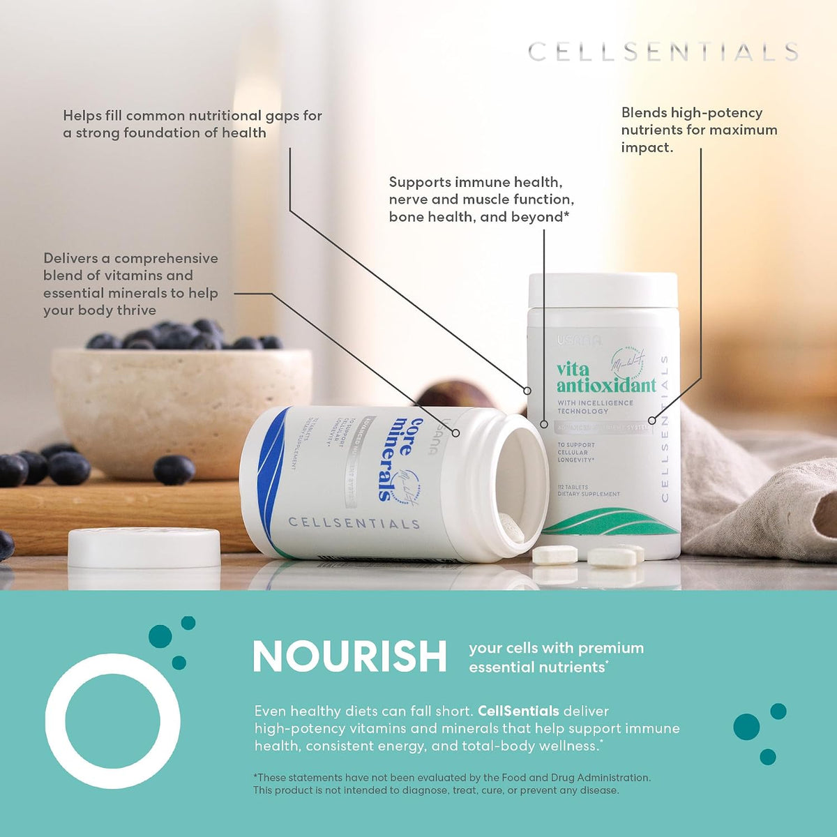 USANA CellSentials: Core Minerals & Vita Antioxidant – 112 Tablets - görsel 4