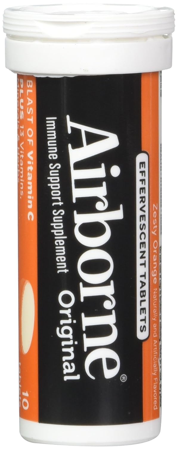 Airborne Zesty Orange Effervescent Tablets - Vitamin C 1000mg Immune Support (Pack of 3) - görsel 10
