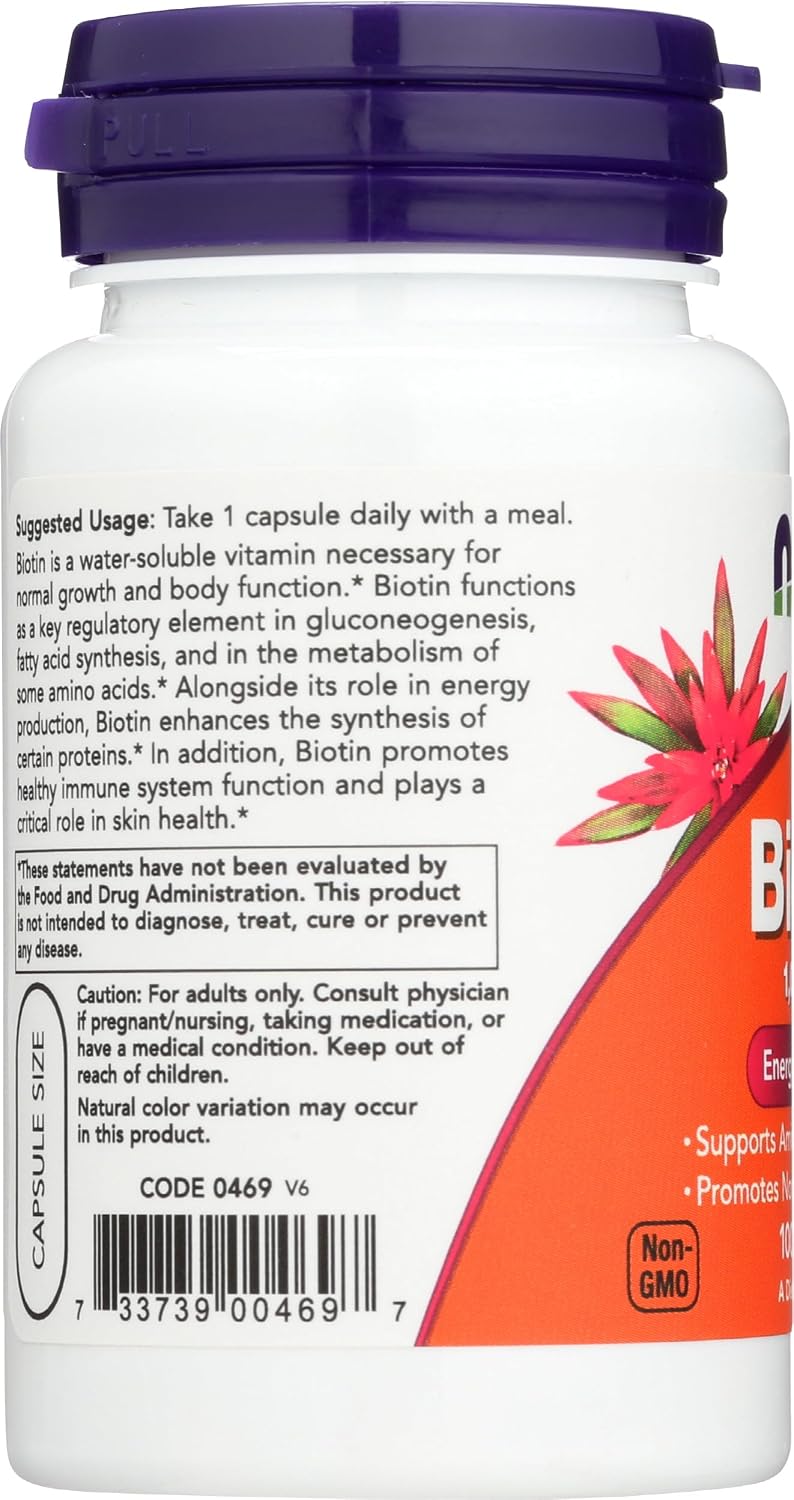 NOW Foods Biotin 1000 µg, 100 Capsules - görsel 5