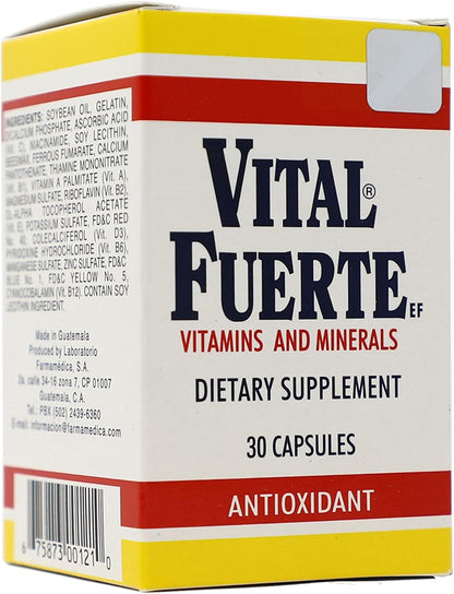 Vital Fuerte, Vitamins and Minerals Food Supplement, 30 Capsules