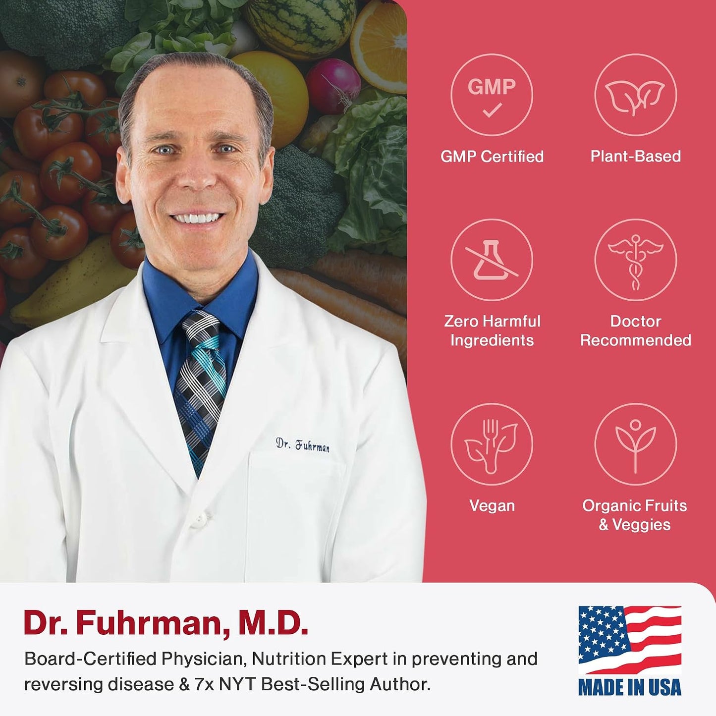 Dr. Fuhrman Pixie Vites Chewable Children's Multivitamin - Whole Food Kids Multi with Vitamin D3, K2 & Zinc - Sugar Free, Vegan, Non-GMO - Berry Flavour - 120 Tablets - görsel 8