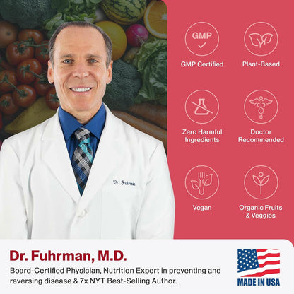 Dr. Fuhrman Pixie Vites Chewable Children's Multivitamin - Whole Food Kids Multi with Vitamin D3, K2 & Zinc - Sugar Free, Vegan, Non-GMO - Berry Flavour - 120 Tablets