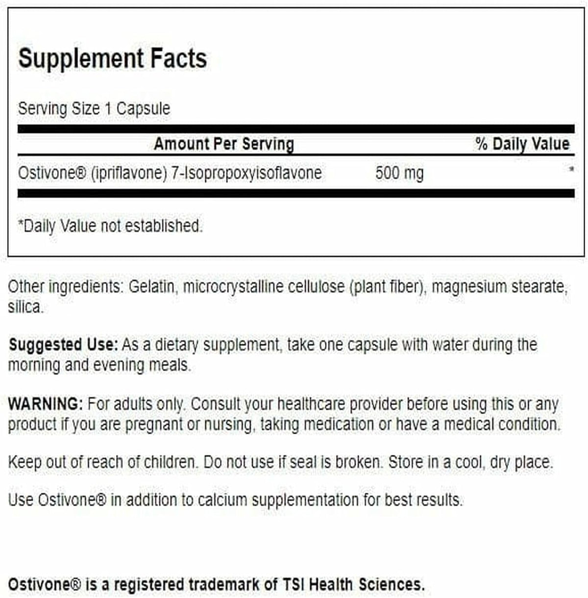Swanson High Potency Ostivone 500 mg, 60 Capsules - görsel 2