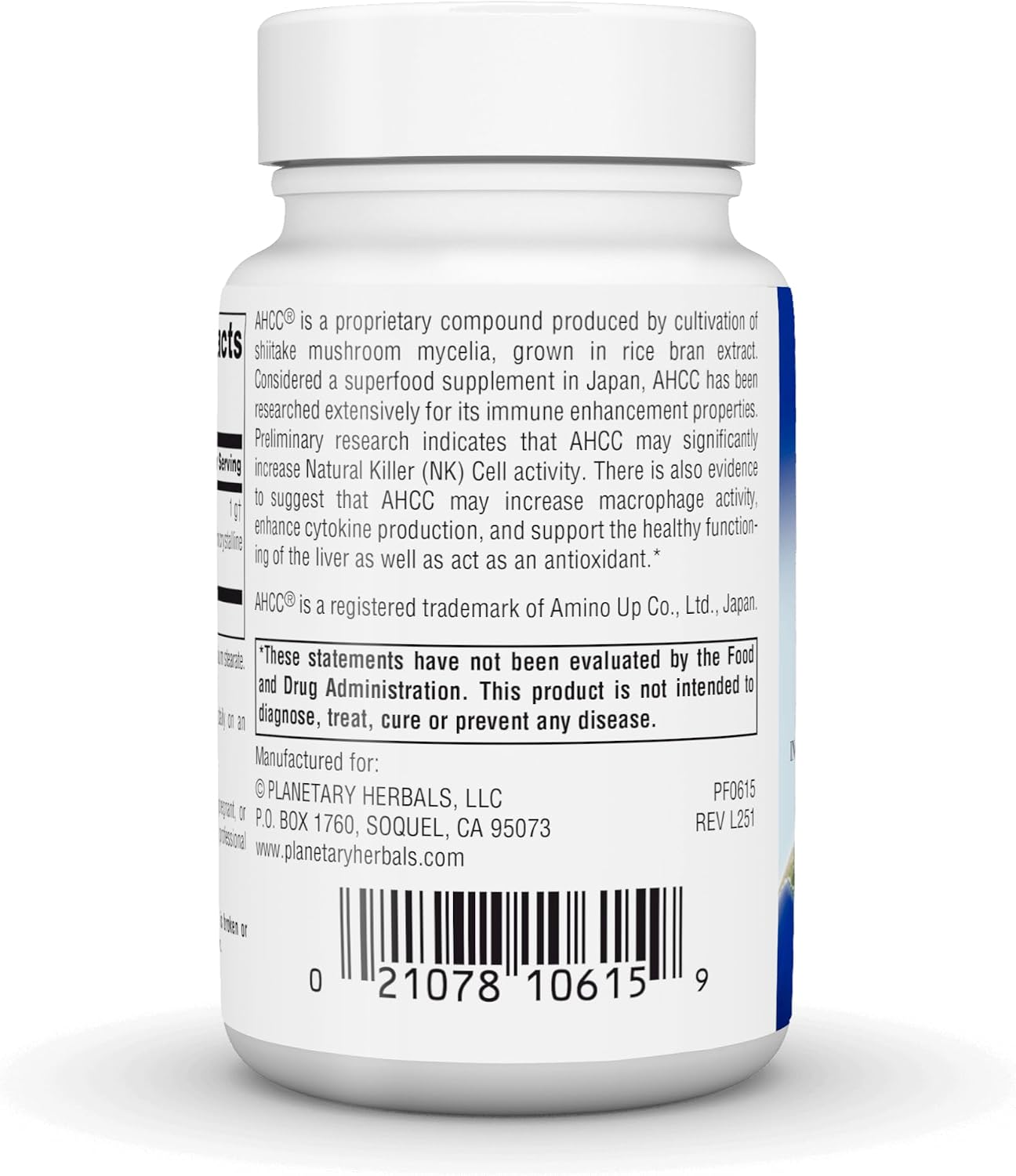 Planetary Herbals AHCC, For Immune System Support 500 mg – 30 Capsules - görsel 4