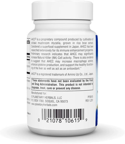 Planetary Herbals AHCC, For Immune System Support 500 mg – 30 Capsules