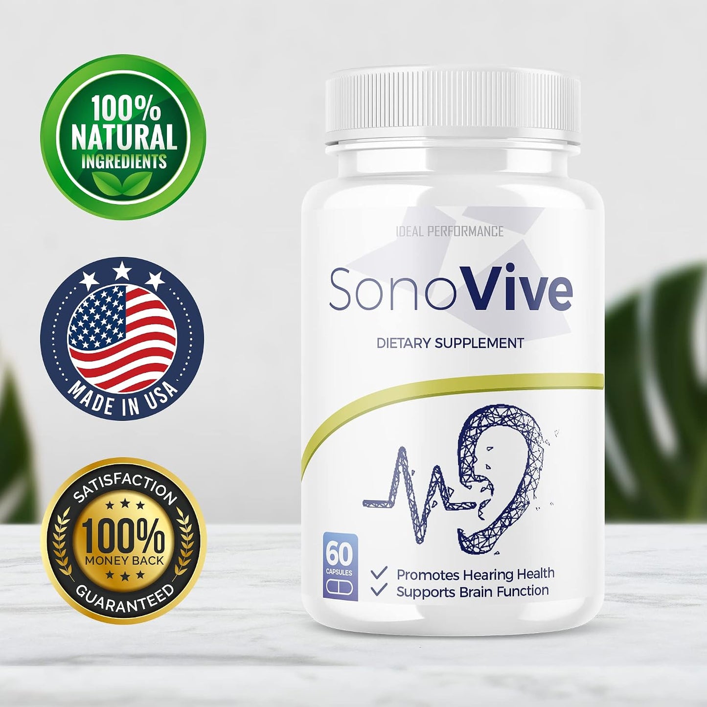 IDEAL PERFORMANCE Sonovive Capsules – Hearing Support Food Supplement (60 Capsules) - görsel 2