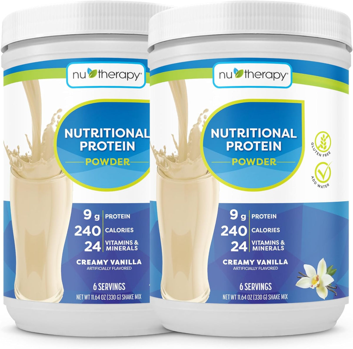 NuTherapy Nutritional Protein Powder for Adults – Creamy Vanilla (Pack of 2) - görsel 1