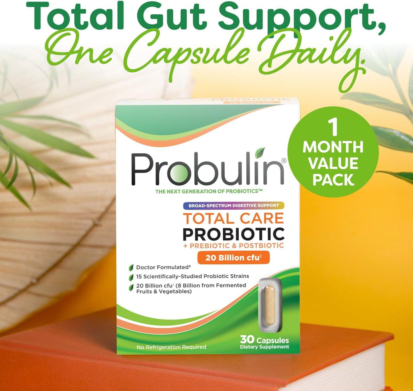 Probulin Total Care Probiotic Supplement - 20 Billion CFU, 30 Capsules - görsel 5