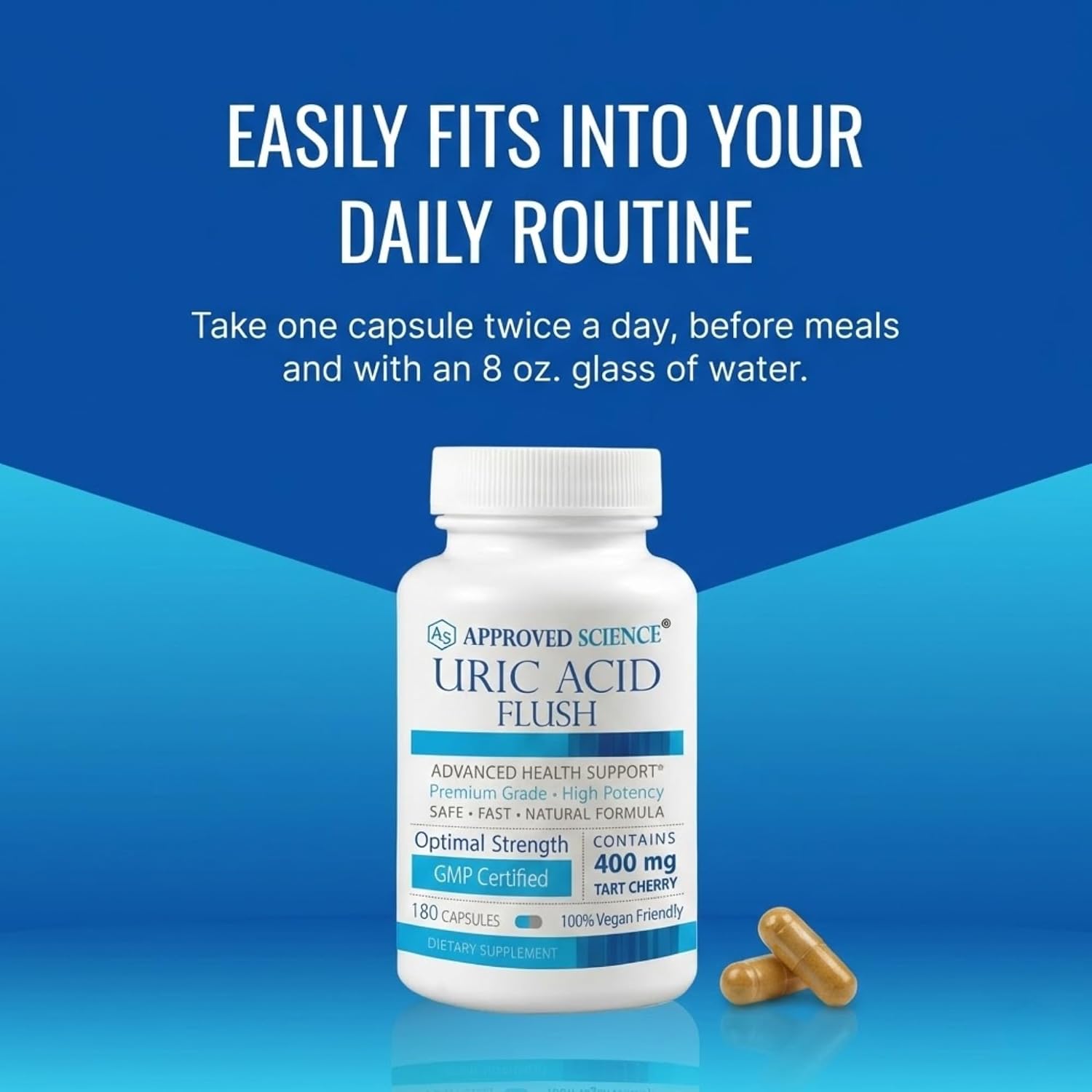 Approved Science Uric Acid Flush Supplement - Tart Cherry, Turmeric, Milk Thistle - Joint Support & Active Mobility - Made in USA - Vegan - 180 Capsules - 3 Month Supply - görsel 8