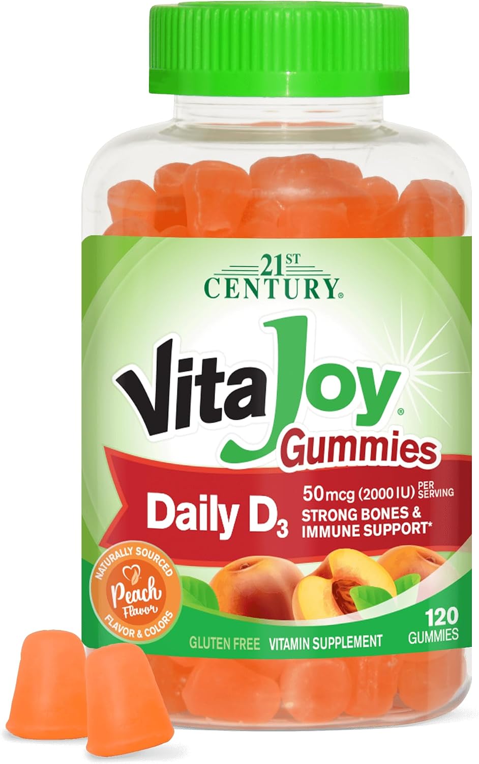 21st Century Daily D Gummies, Fruit Flavoured - 120 Gummies, Pack of 3 - görsel 1