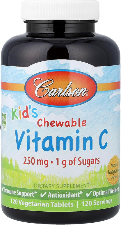 Carlson For Kids Chewable Vitamin C, 250mg, 120 Tablets