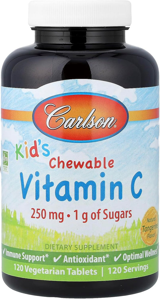Carlson For Kids Chewable Vitamin C, 250mg, 120 Tablets
