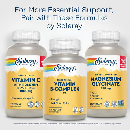 Solaray Vitamin B-Complex 75mg Timed-Release 100 Capsules