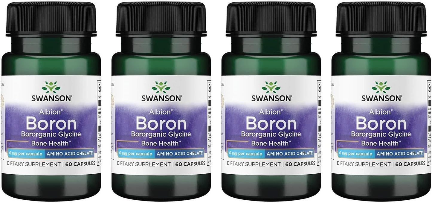 Swanson Boron from Albion - Boroganic Glycine Supplement for Mineral Support, 6mg, 60 Capsules (2 Pack) - görsel 2