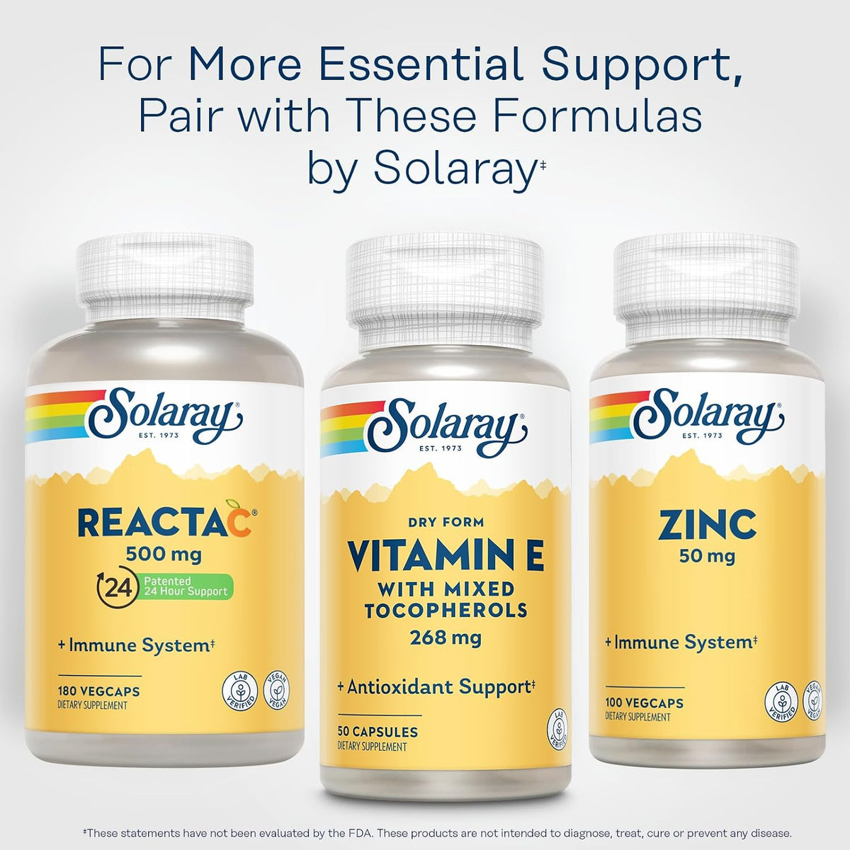 SOLARAY Vitamin E 400 IU (268 mg) Dry Form with Mixed Tocopherols - 50 Capsules - görsel 6