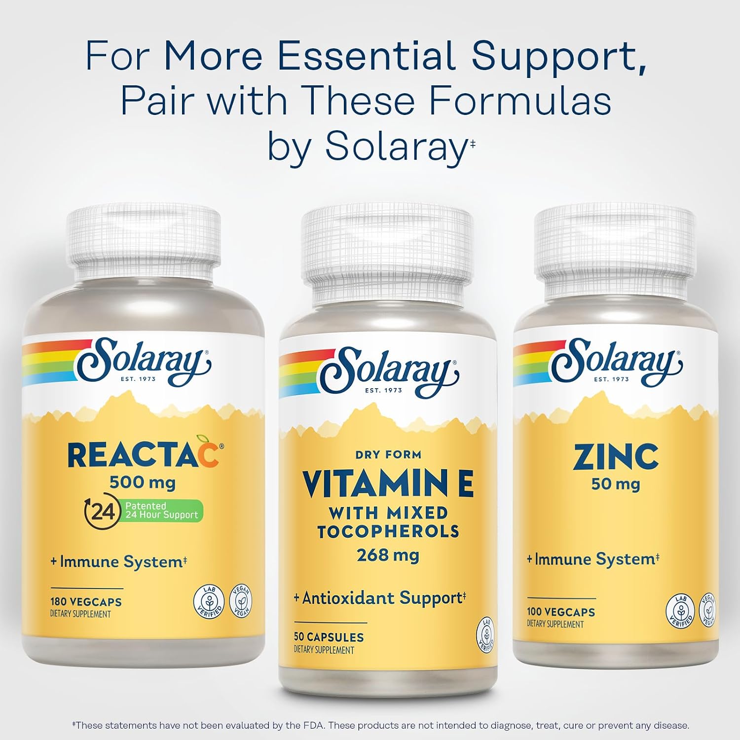 SOLARAY Vitamin E 400 IU (268 mg) Dry Form with Mixed Tocopherols - 50 Capsules - görsel 6