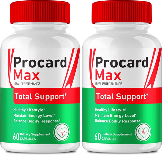 Procard Max Advanced Blood Formula Capsules, Official Procard Max Supplement – Maximum Strength, All-Natural Healthy Circulation & Stable Levels, Premium ProcardMax Reviews (2 Pack)