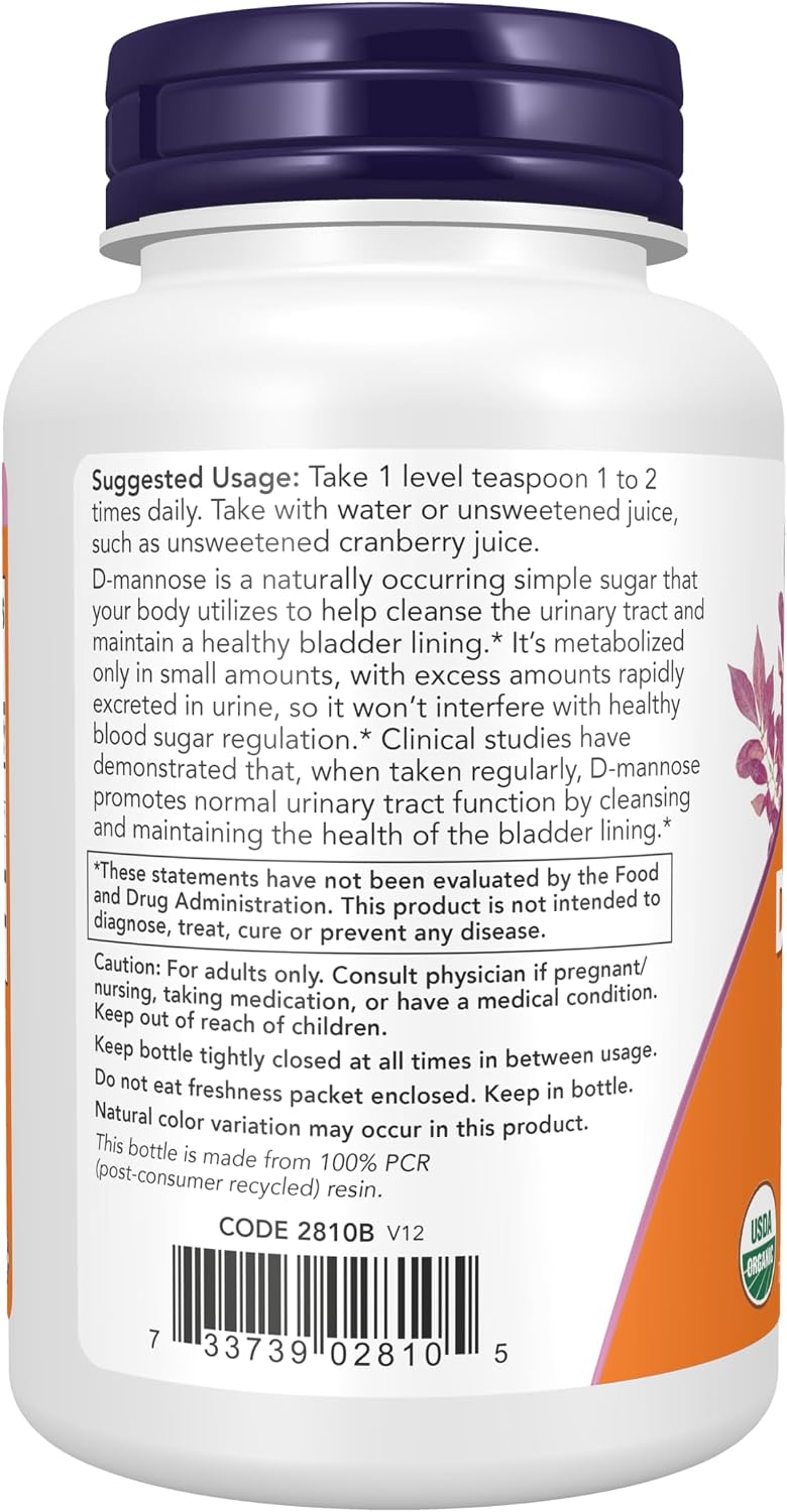 NOW Foods D-Mannose Powder, 85 g – Urinary Tract Support - görsel 3