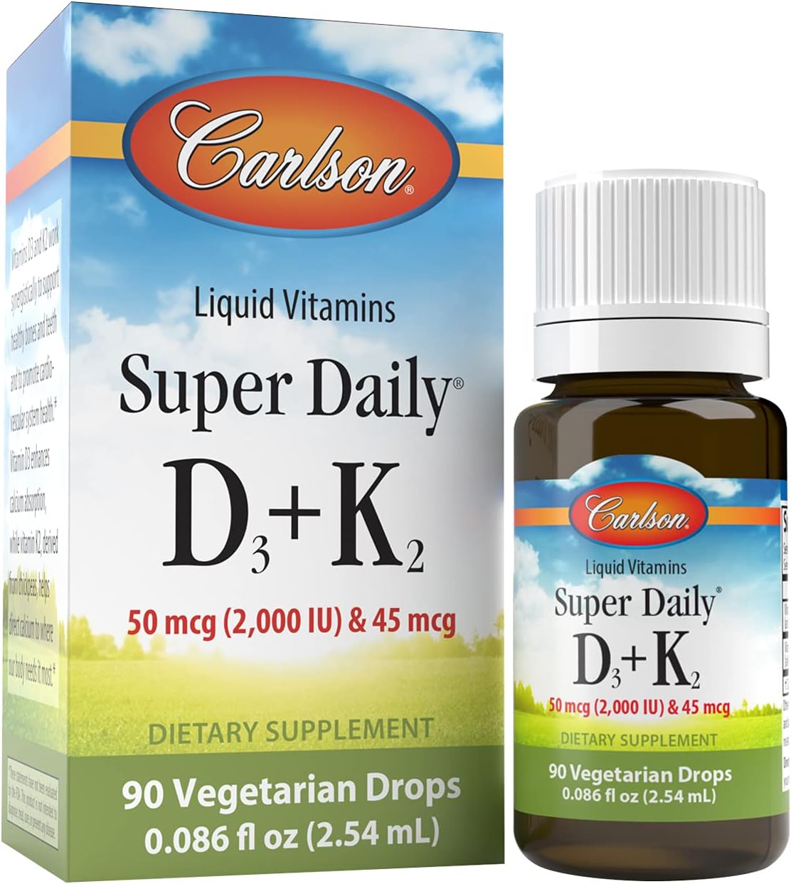 Carlson Super Daily D3 + K2 - 50 µg D3 + 45 µg MK-7 Liquid Drops, 10.16 ml - görsel 10