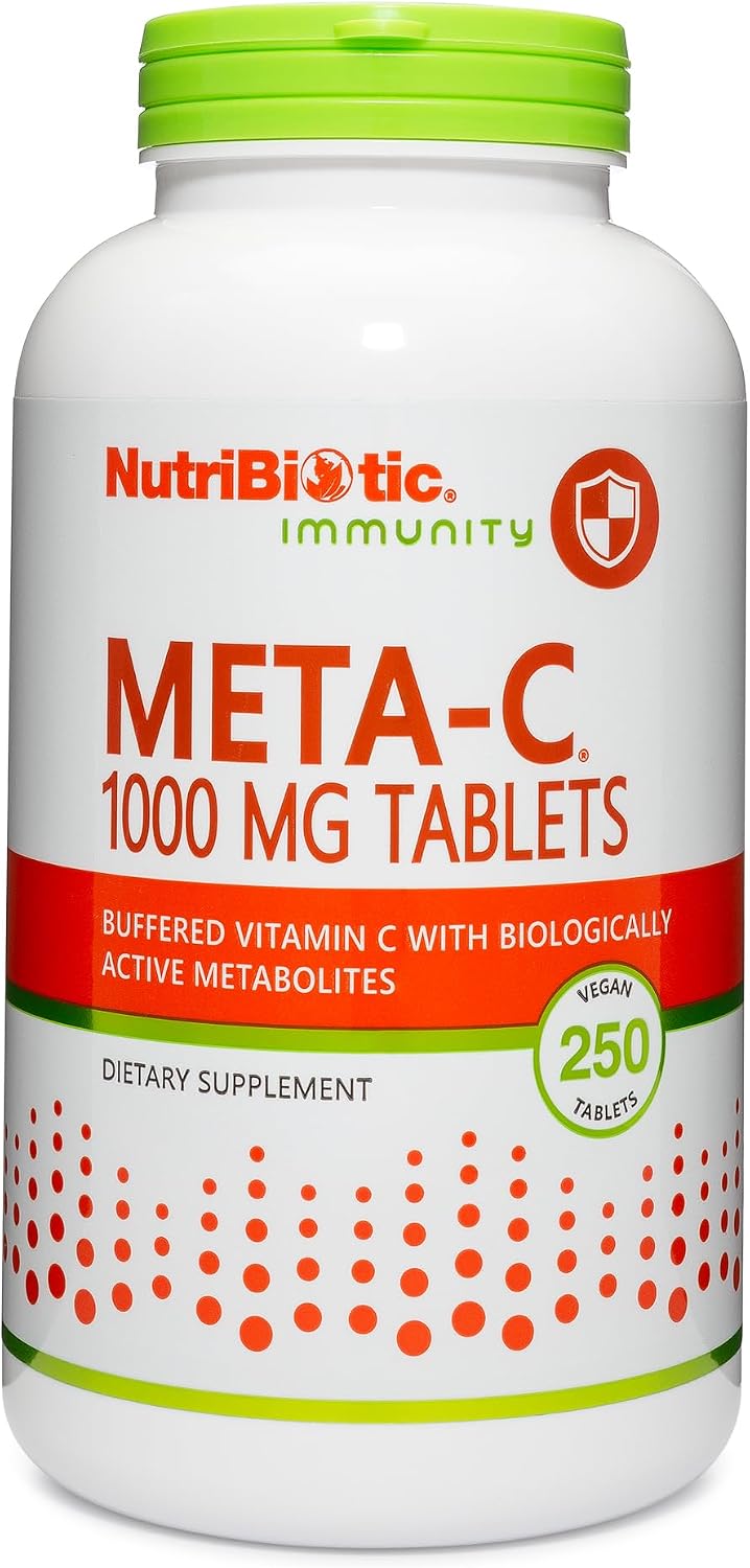 NutriBiotic Meta-C Tablets, 1000 mg Spirulina-Bound Vitamin C, 250 Tablets - görsel 1